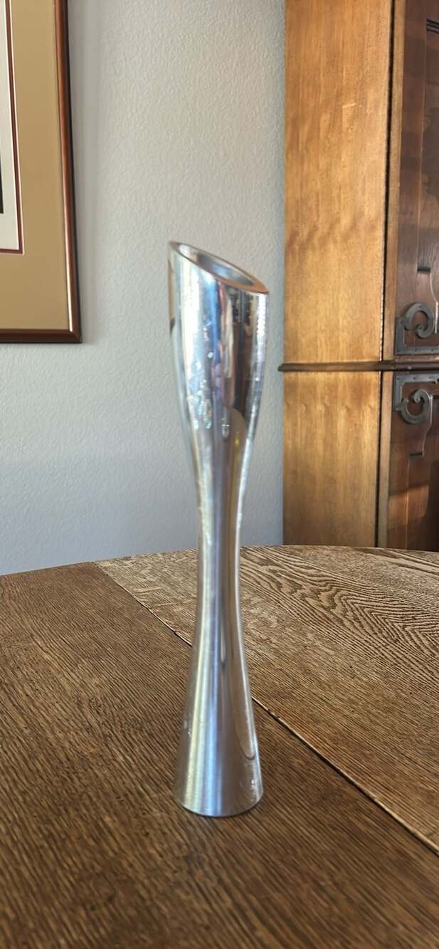 Nambe Studio Karim Rashid Candlestick Holder 6075 Silver Alloy 1994